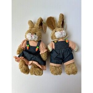 March of Dimes Paws and Peaches Bunny Rabbits Plush 2003 Vintage
